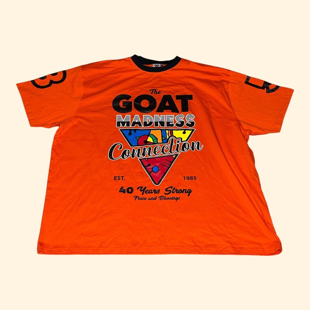 Madness Connection The GOAT GREATEST OF ALL TIME Orange T Shirt Men 4XL Big Tall